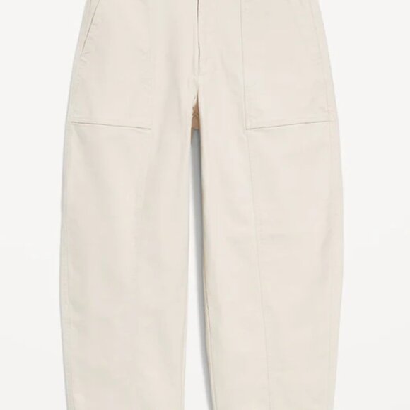 High-Waisted Canvas Barrel Ankle Pants - Picture 2 of 2